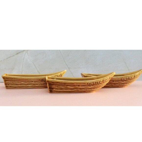 Set Of 3 Ceramic Butter Boats Dining Parties Dips Sauces Lakeside Decor - Picture 1 of 6